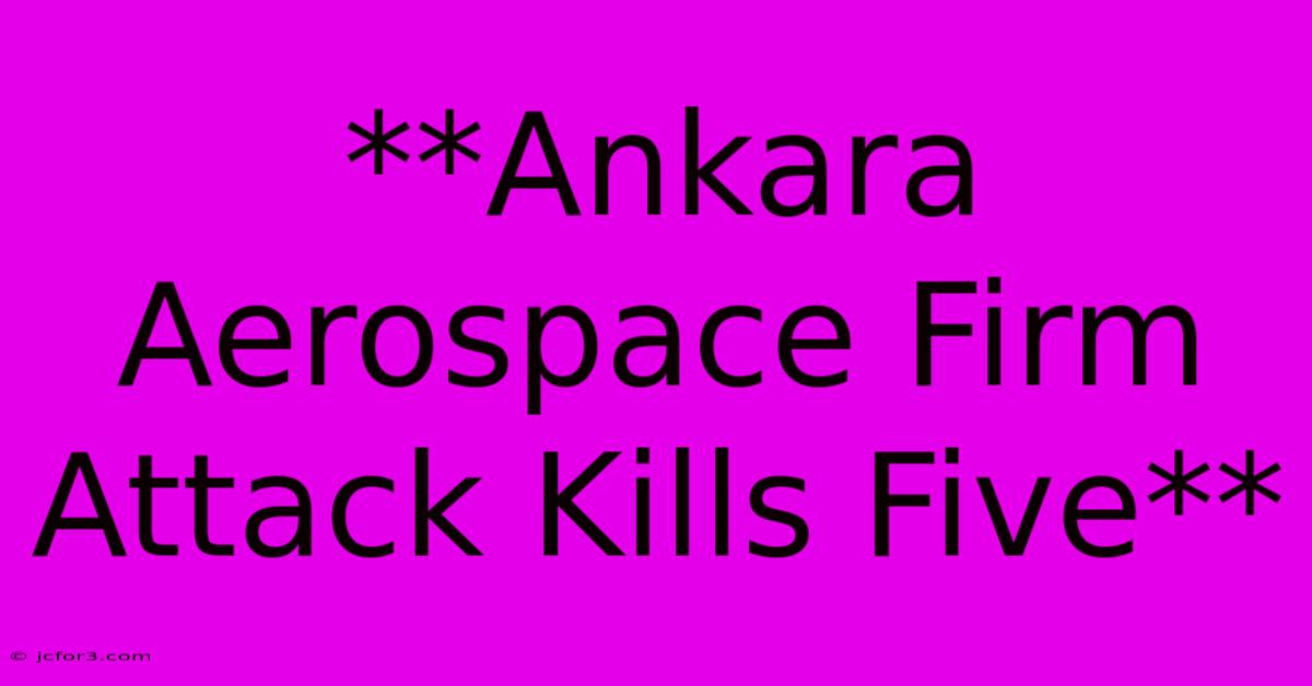 **Ankara Aerospace Firm Attack Kills Five**