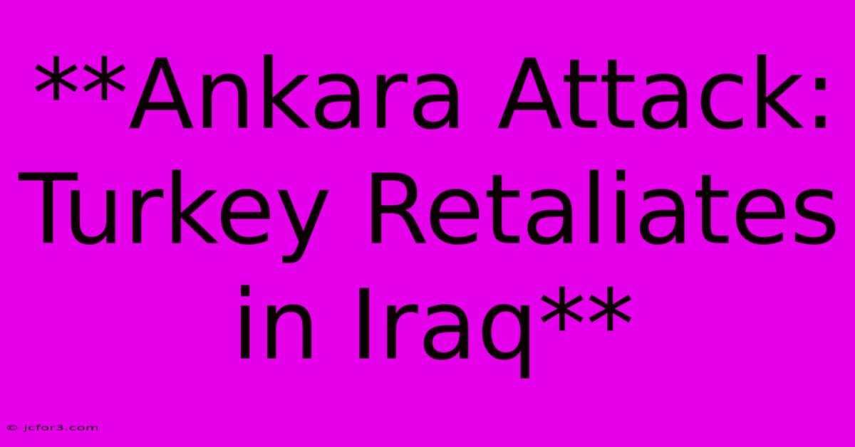 **Ankara Attack: Turkey Retaliates In Iraq**