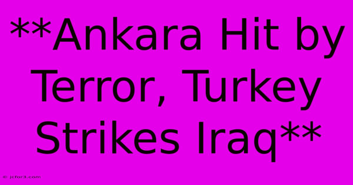 **Ankara Hit By Terror, Turkey Strikes Iraq**