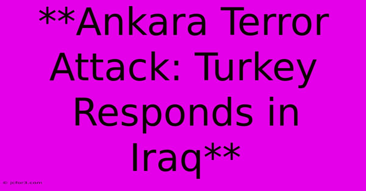 **Ankara Terror Attack: Turkey Responds In Iraq** 