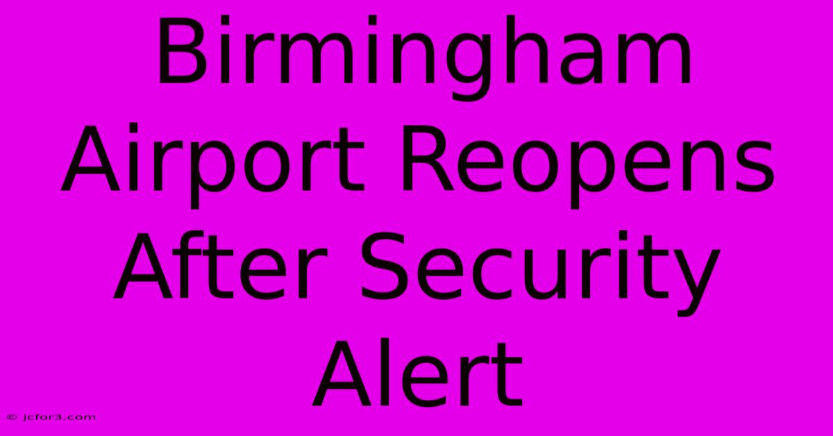 Birmingham Airport Reopens After Security Alert