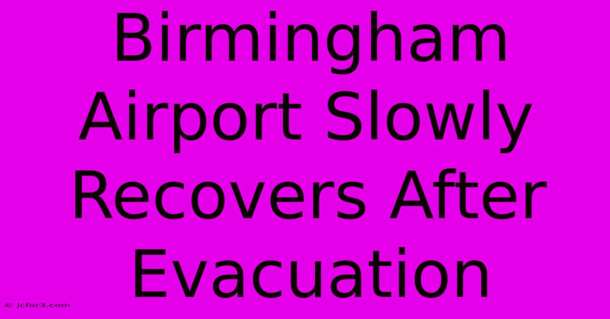 Birmingham Airport Slowly Recovers After Evacuation