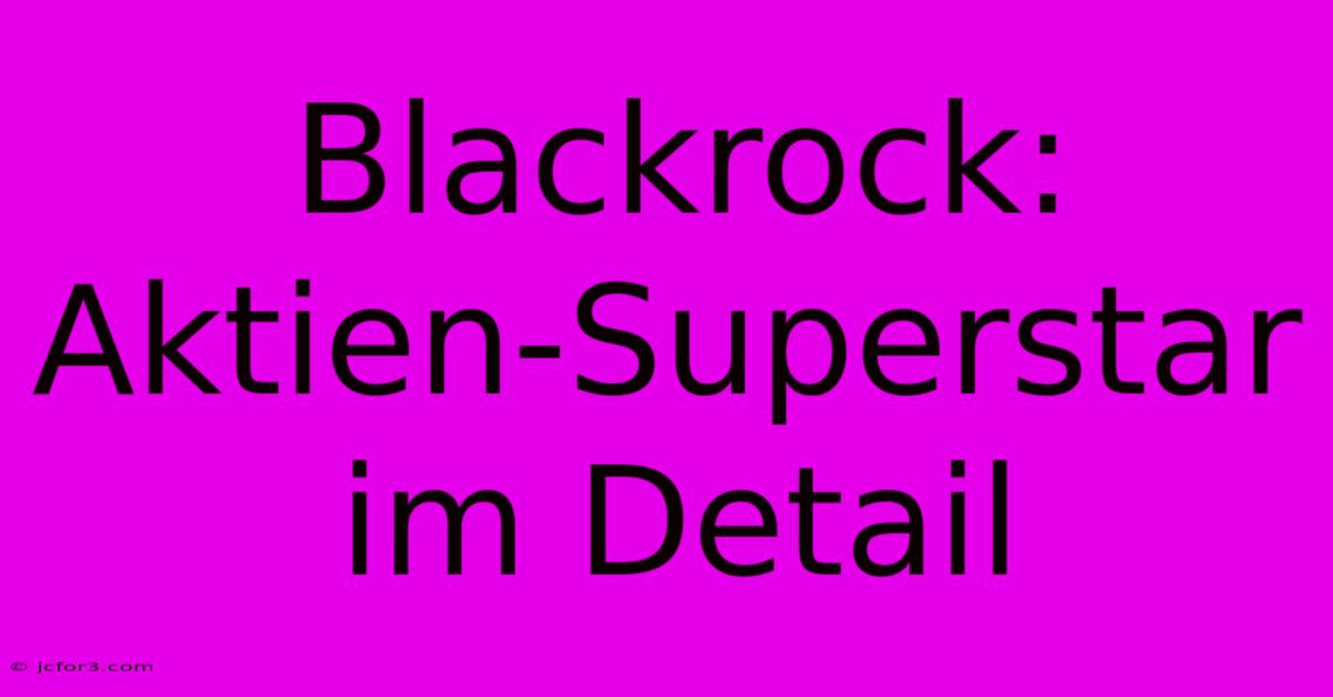 Blackrock: Aktien-Superstar Im Detail