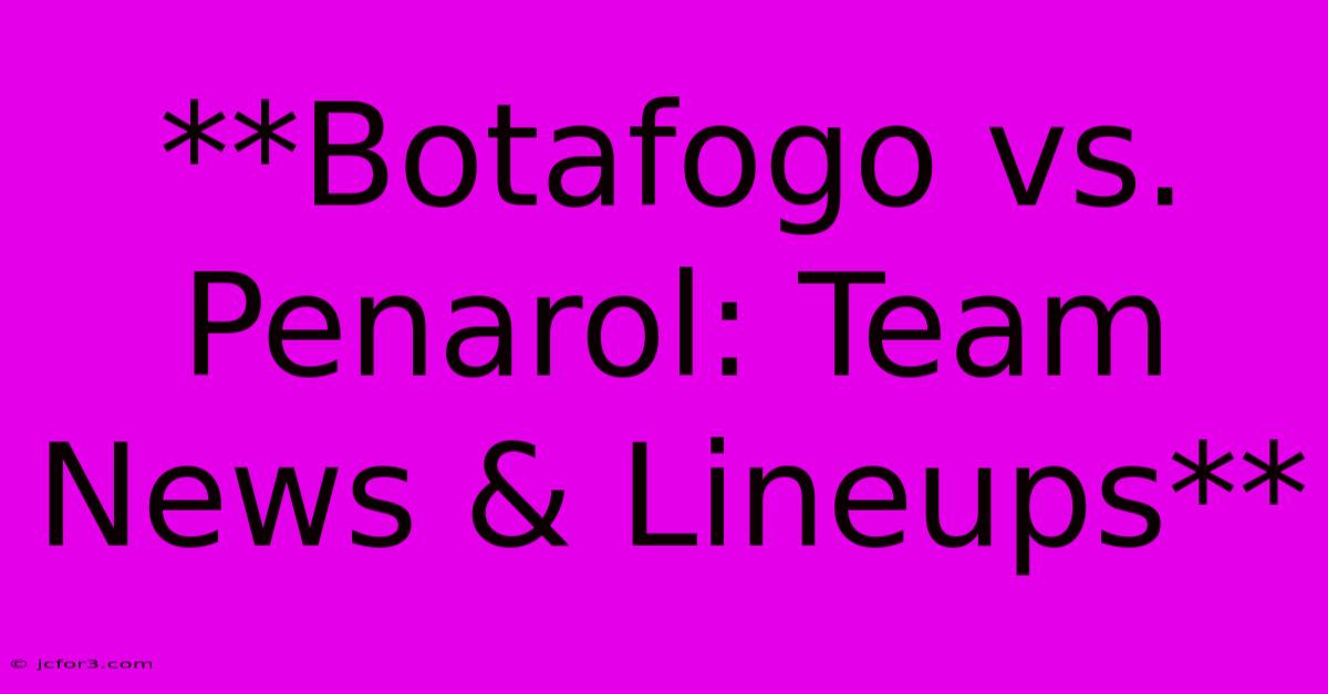 **Botafogo Vs. Penarol: Team News & Lineups**