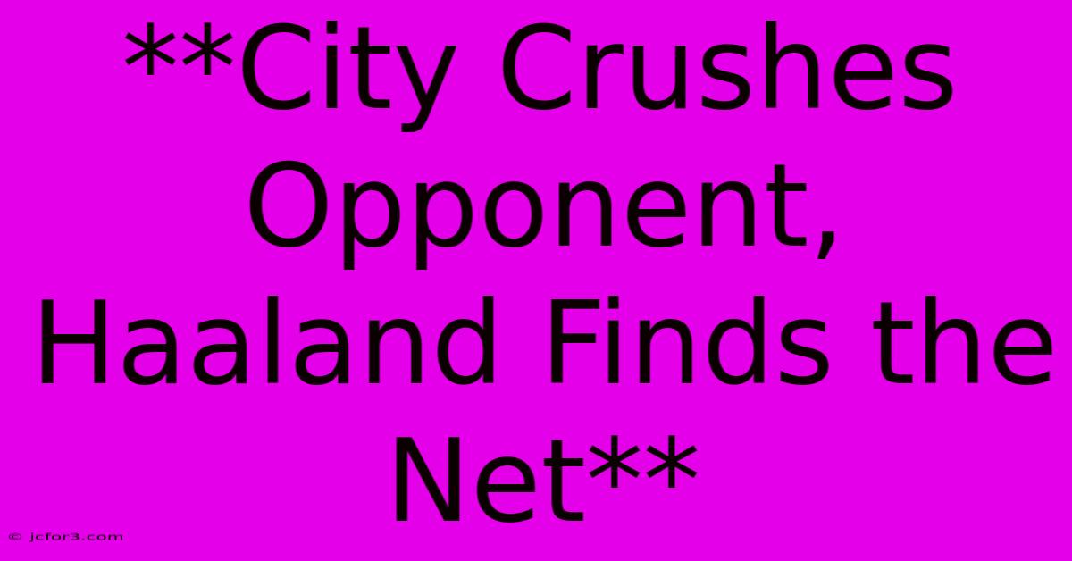 **City Crushes Opponent, Haaland Finds The Net**