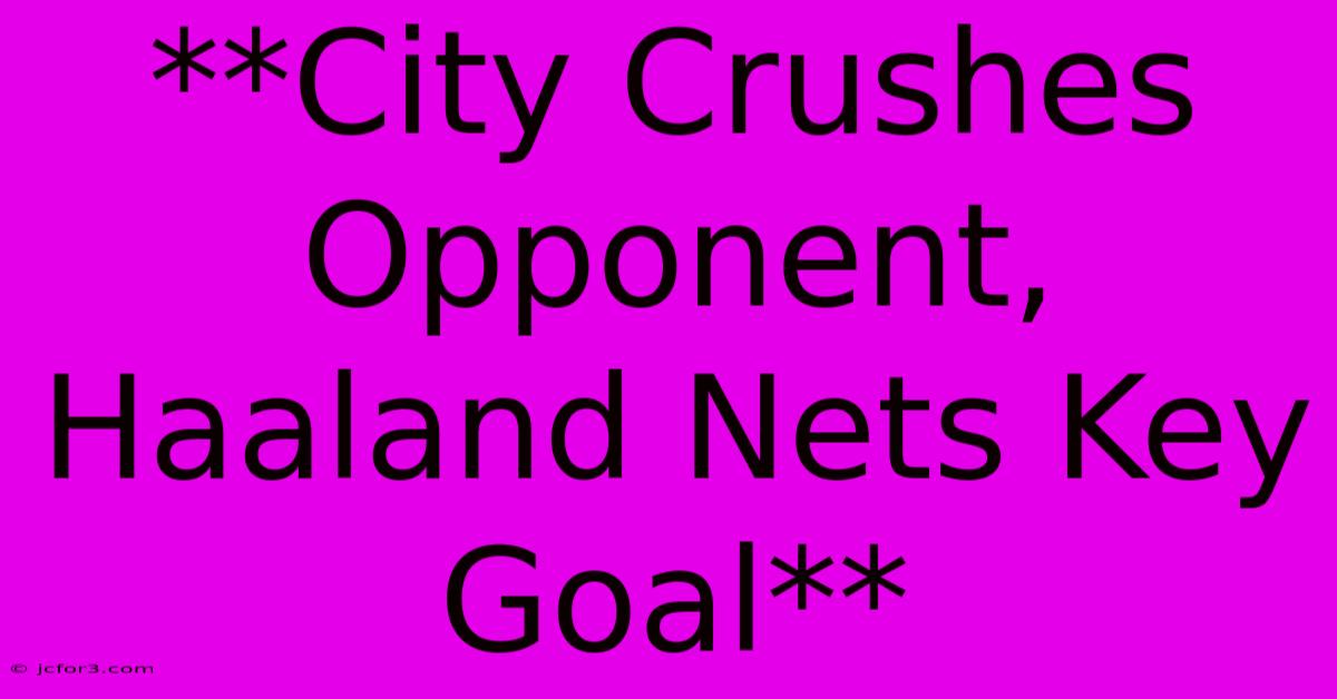 **City Crushes Opponent, Haaland Nets Key Goal**