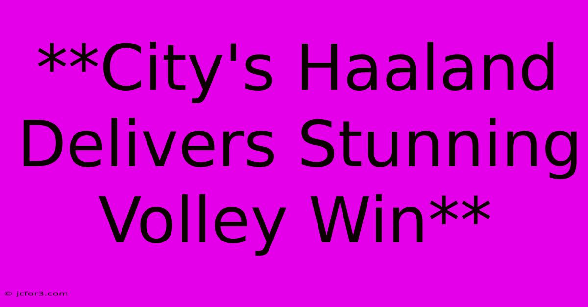 **City's Haaland Delivers Stunning Volley Win**