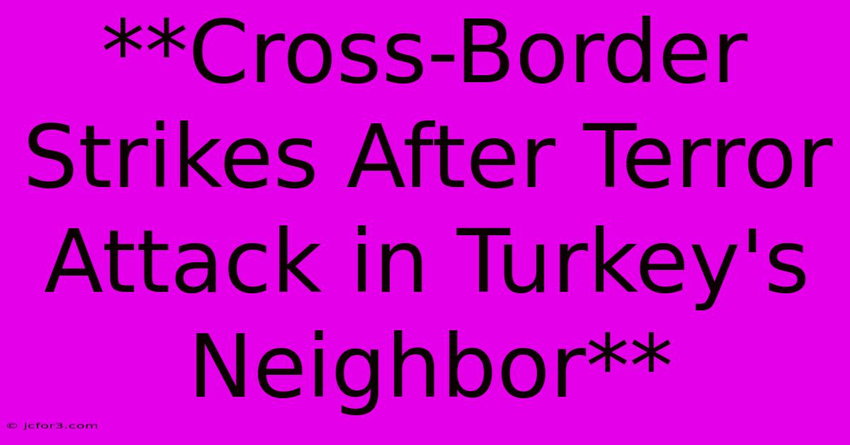 **Cross-Border Strikes After Terror Attack In Turkey's Neighbor**