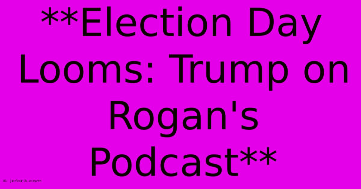 **Election Day Looms: Trump On Rogan's Podcast**