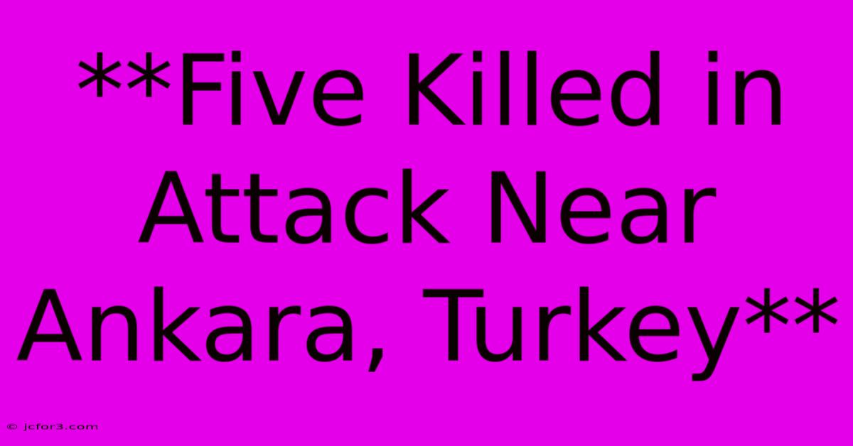 **Five Killed In Attack Near Ankara, Turkey** 