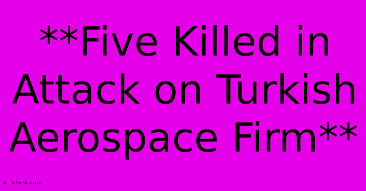 **Five Killed In Attack On Turkish Aerospace Firm**