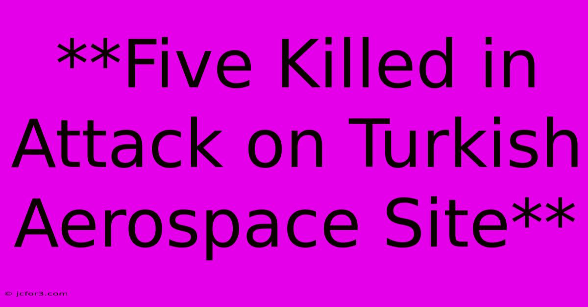 **Five Killed In Attack On Turkish Aerospace Site**