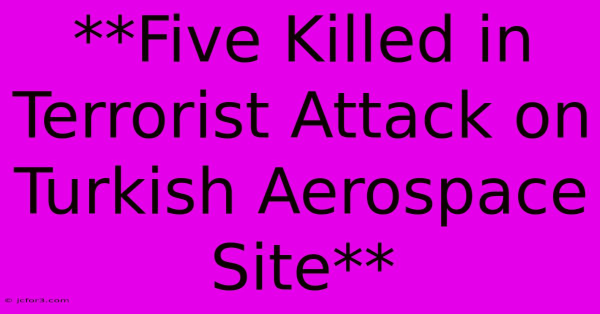 **Five Killed In Terrorist Attack On Turkish Aerospace Site**