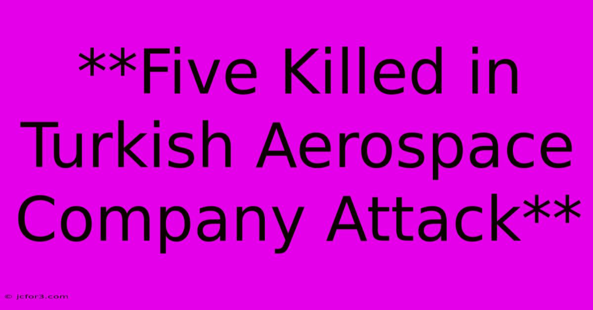 **Five Killed In Turkish Aerospace Company Attack**