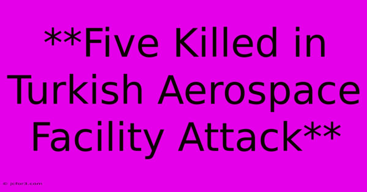 **Five Killed In Turkish Aerospace Facility Attack**