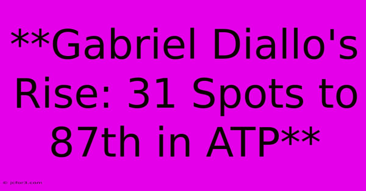 **Gabriel Diallo's Rise: 31 Spots To 87th In ATP**