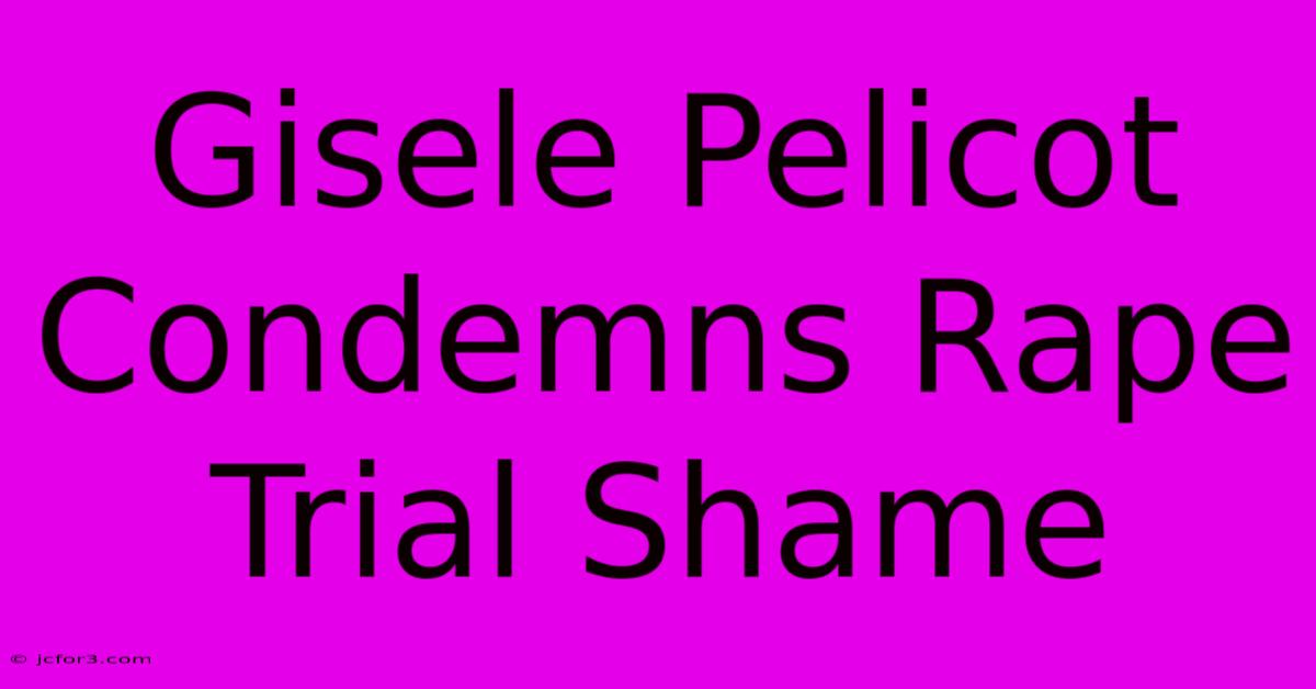 Gisele Pelicot Condemns Rape Trial Shame