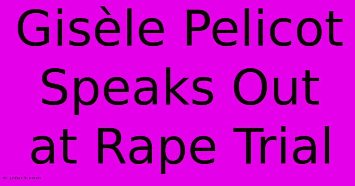 Gisèle Pelicot Speaks Out At Rape Trial