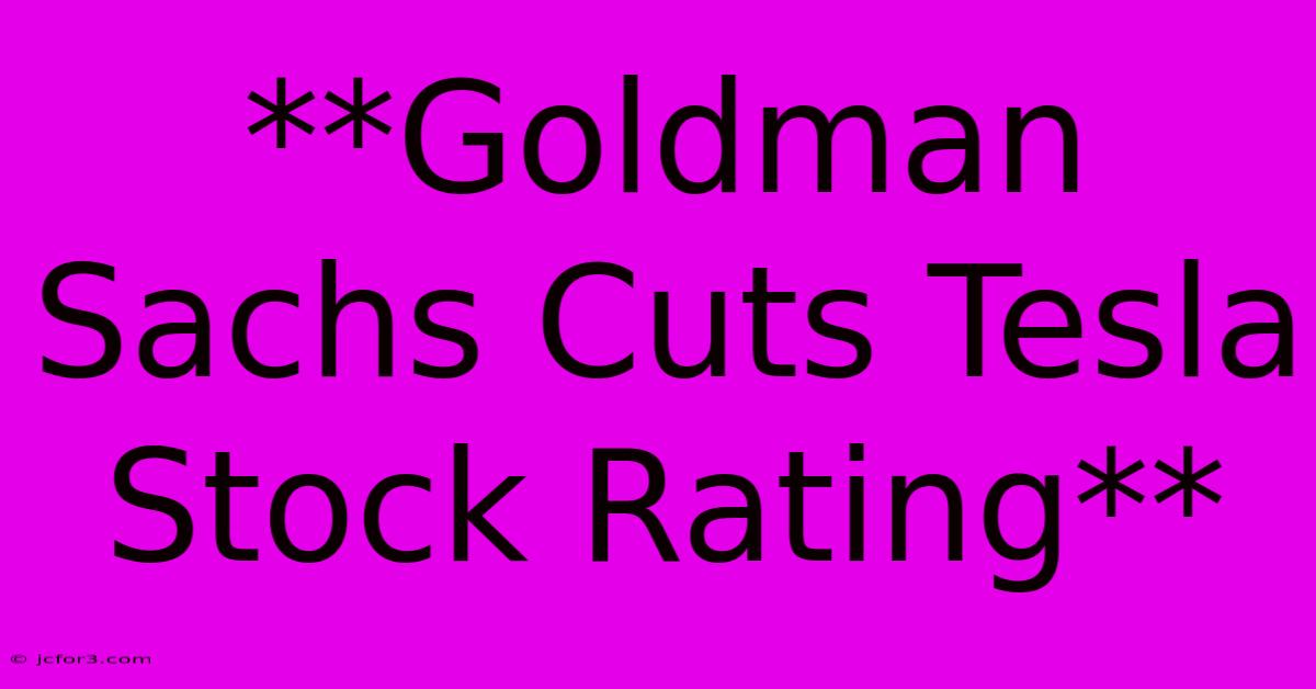 **Goldman Sachs Cuts Tesla Stock Rating** 