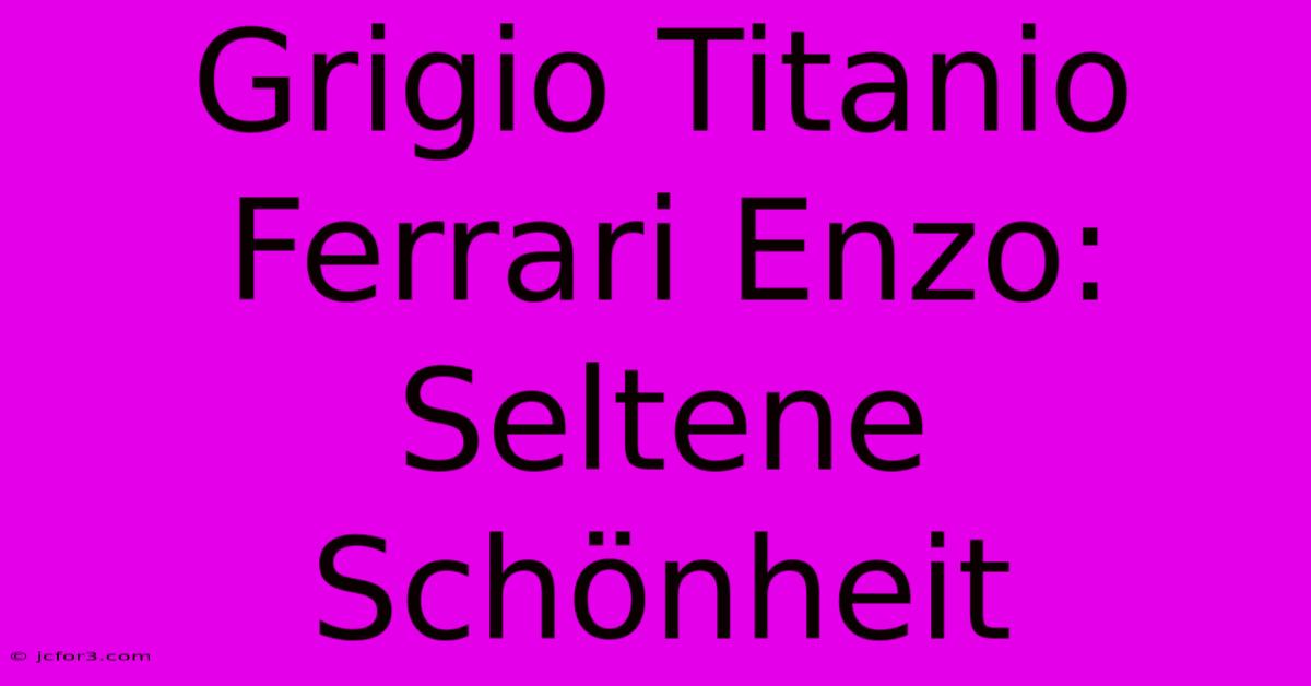 Grigio Titanio Ferrari Enzo: Seltene Schönheit