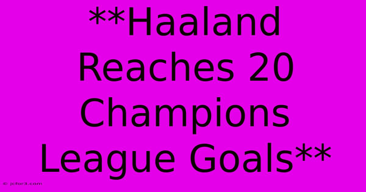 **Haaland Reaches 20 Champions League Goals**