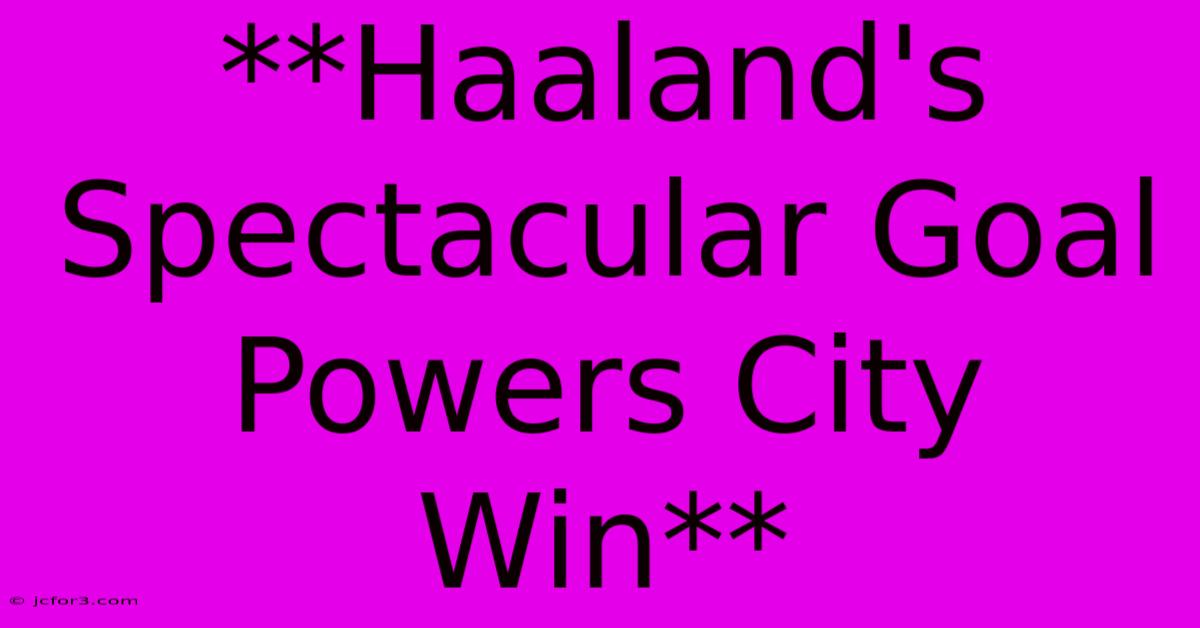 **Haaland's Spectacular Goal Powers City Win**