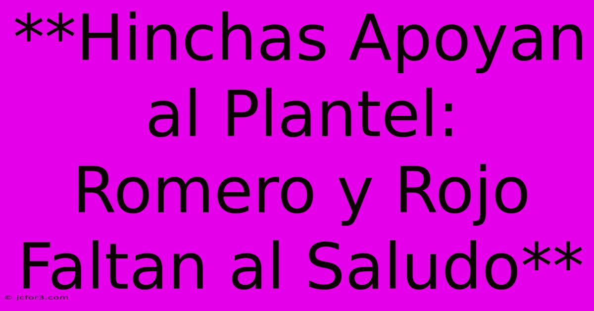 **Hinchas Apoyan Al Plantel: Romero Y Rojo Faltan Al Saludo** 