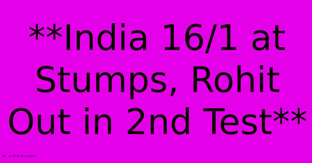 **India 16/1 At Stumps, Rohit Out In 2nd Test** 