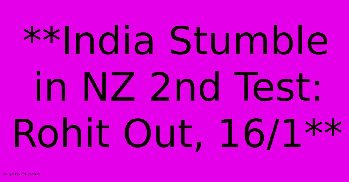 **India Stumble In NZ 2nd Test: Rohit Out, 16/1**