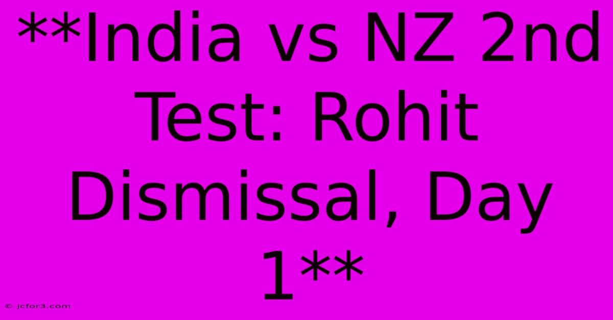 **India Vs NZ 2nd Test: Rohit Dismissal, Day 1** 