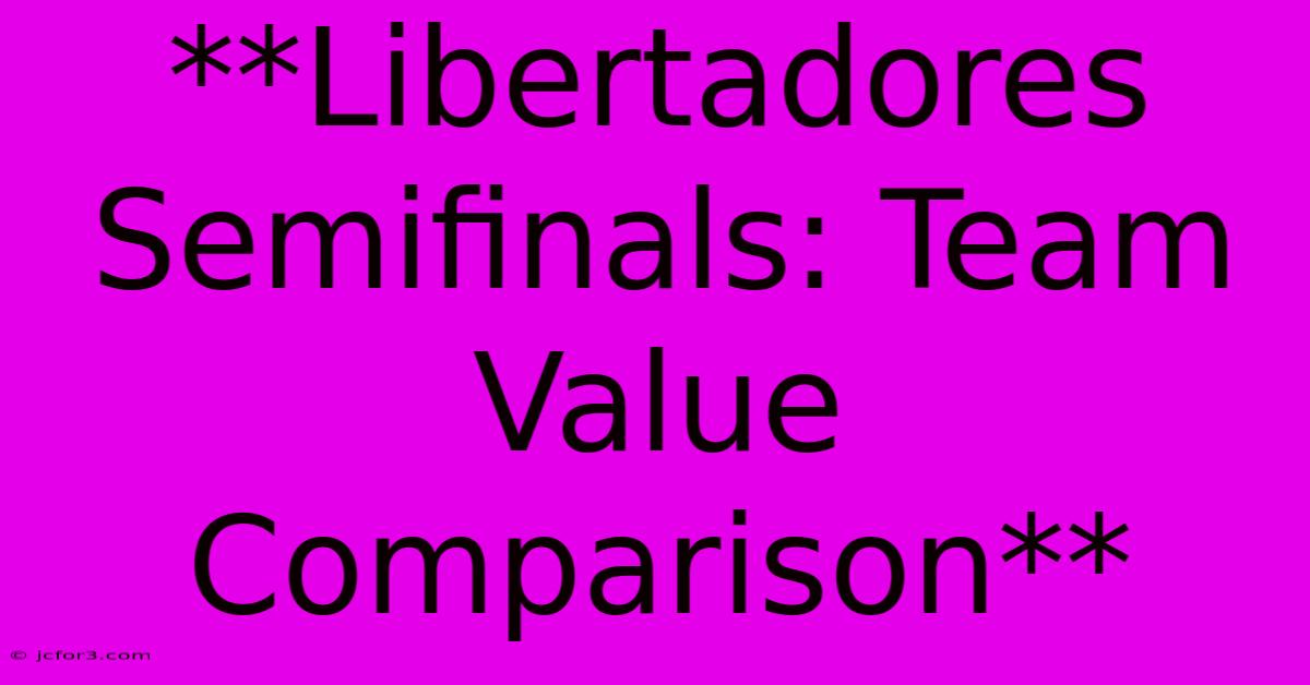 **Libertadores Semifinals: Team Value Comparison**