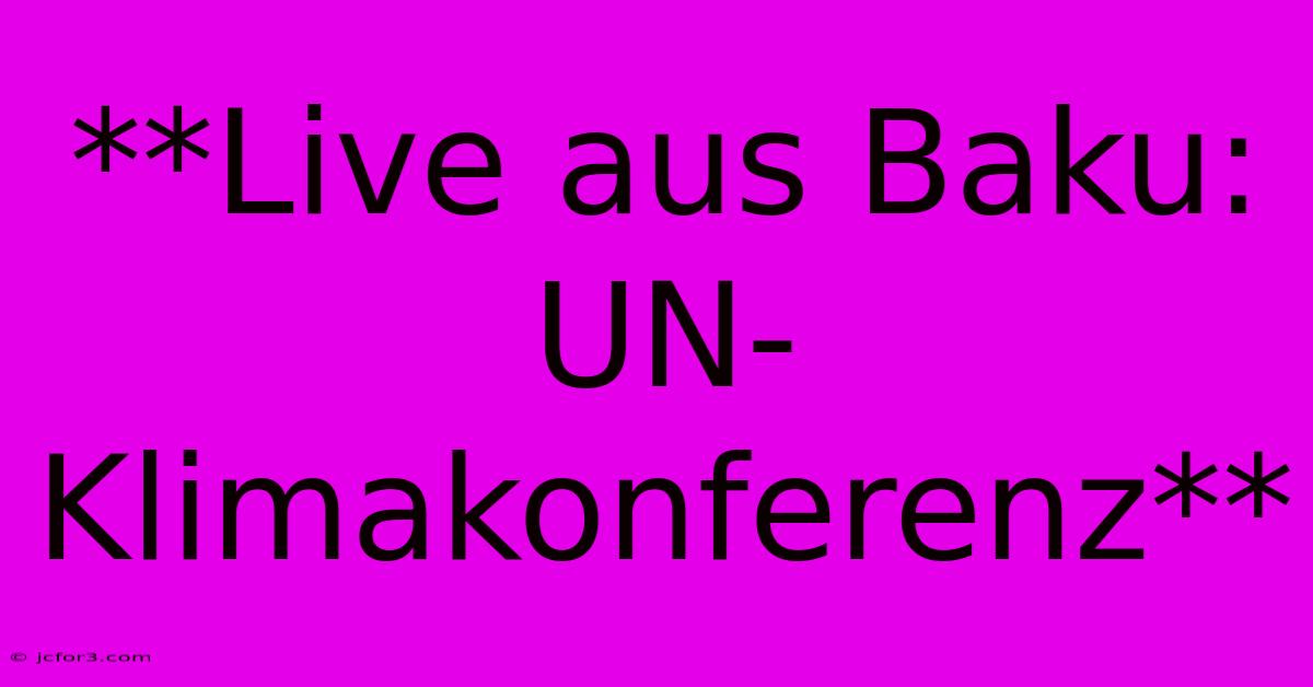 **Live Aus Baku: UN-Klimakonferenz**