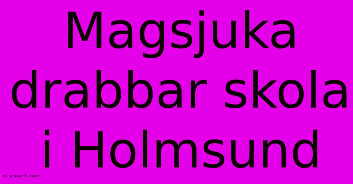 Magsjuka Drabbar Skola I Holmsund