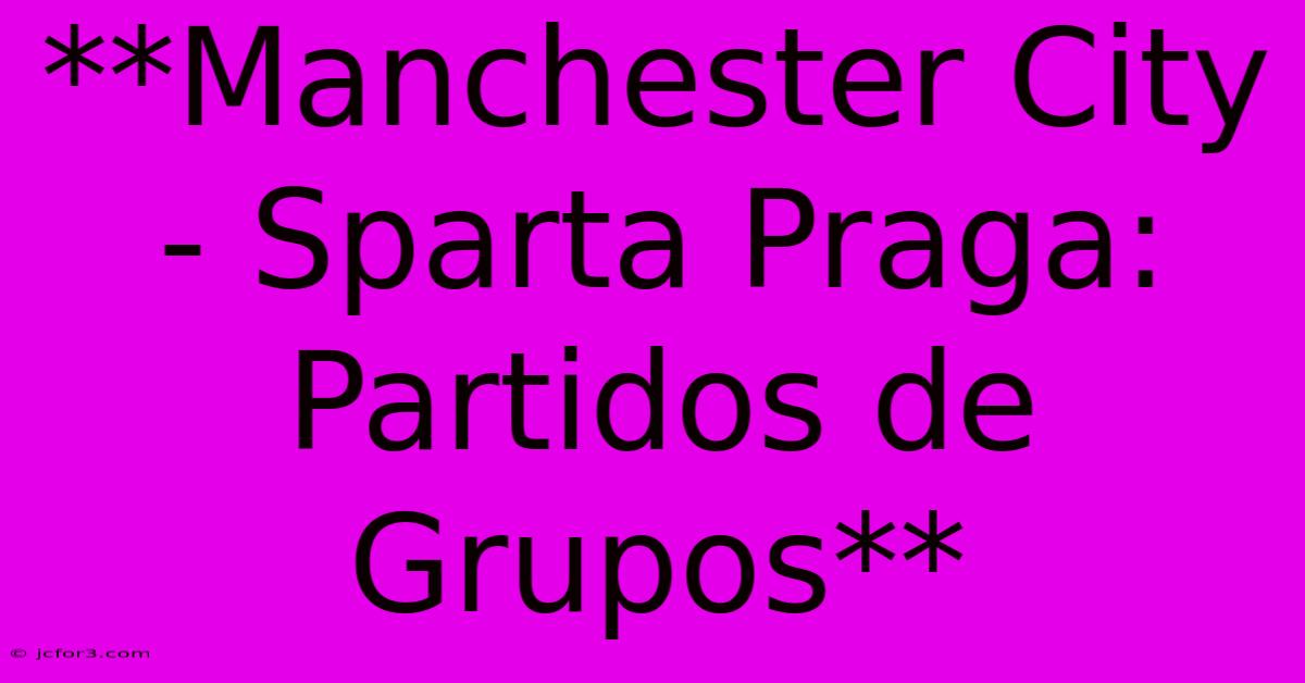 **Manchester City - Sparta Praga: Partidos De Grupos**