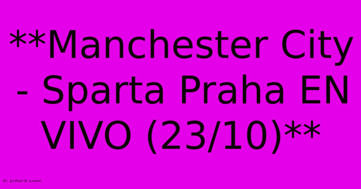 **Manchester City - Sparta Praha EN VIVO (23/10)**