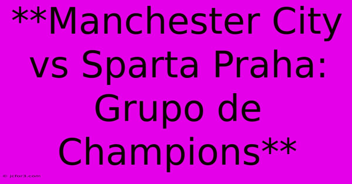 **Manchester City Vs Sparta Praha: Grupo De Champions**