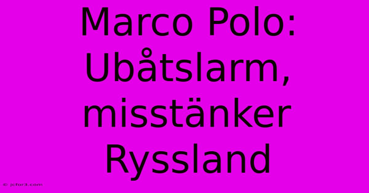 Marco Polo: Ubåtslarm, Misstänker Ryssland