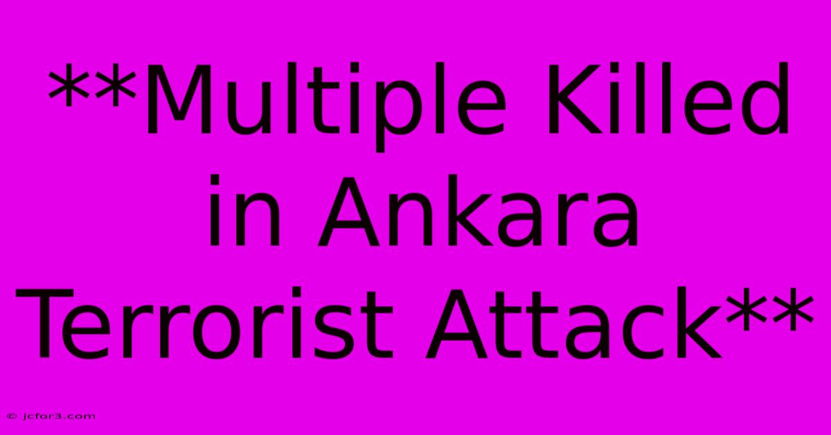 **Multiple Killed In Ankara Terrorist Attack**