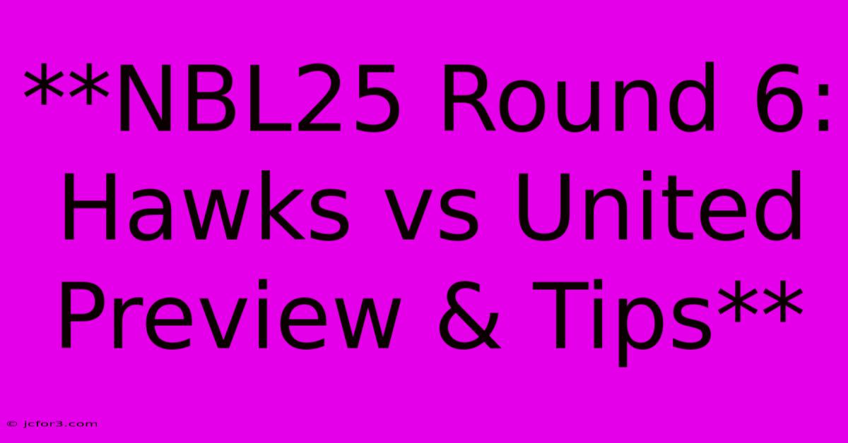 **NBL25 Round 6: Hawks Vs United Preview & Tips**