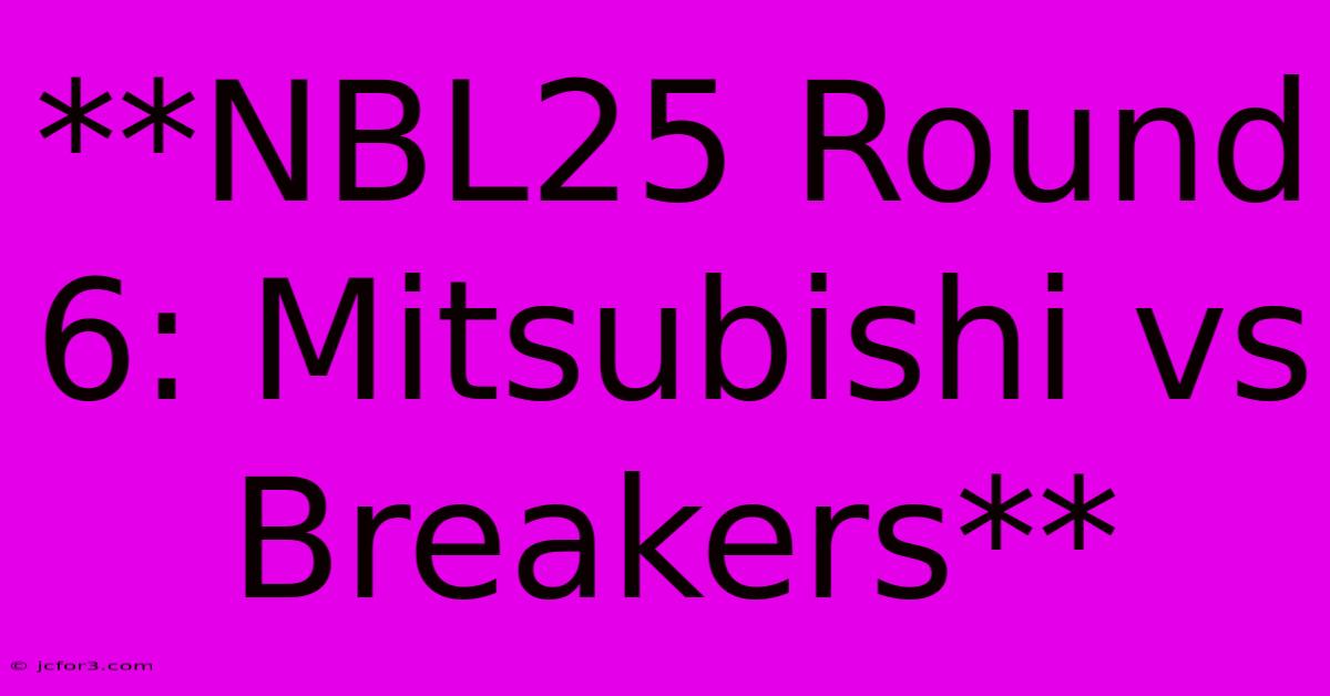 **NBL25 Round 6: Mitsubishi Vs Breakers**