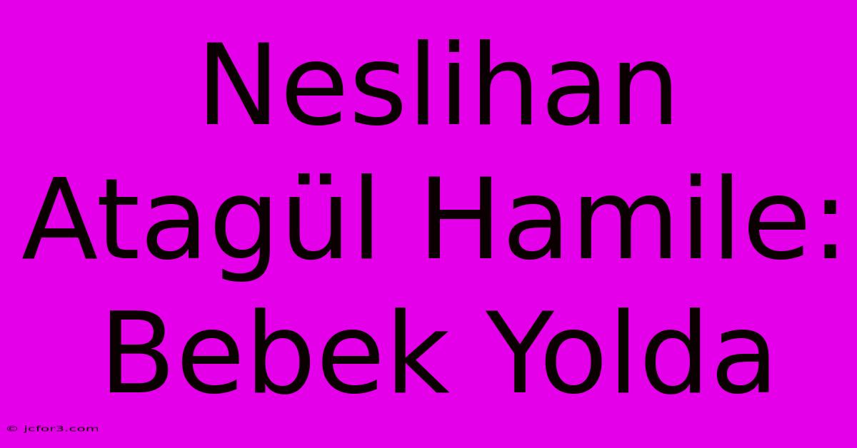 Neslihan Atagül Hamile: Bebek Yolda