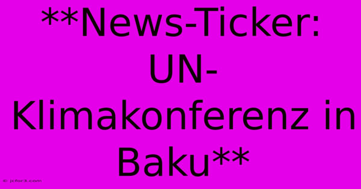 **News-Ticker: UN-Klimakonferenz In Baku**