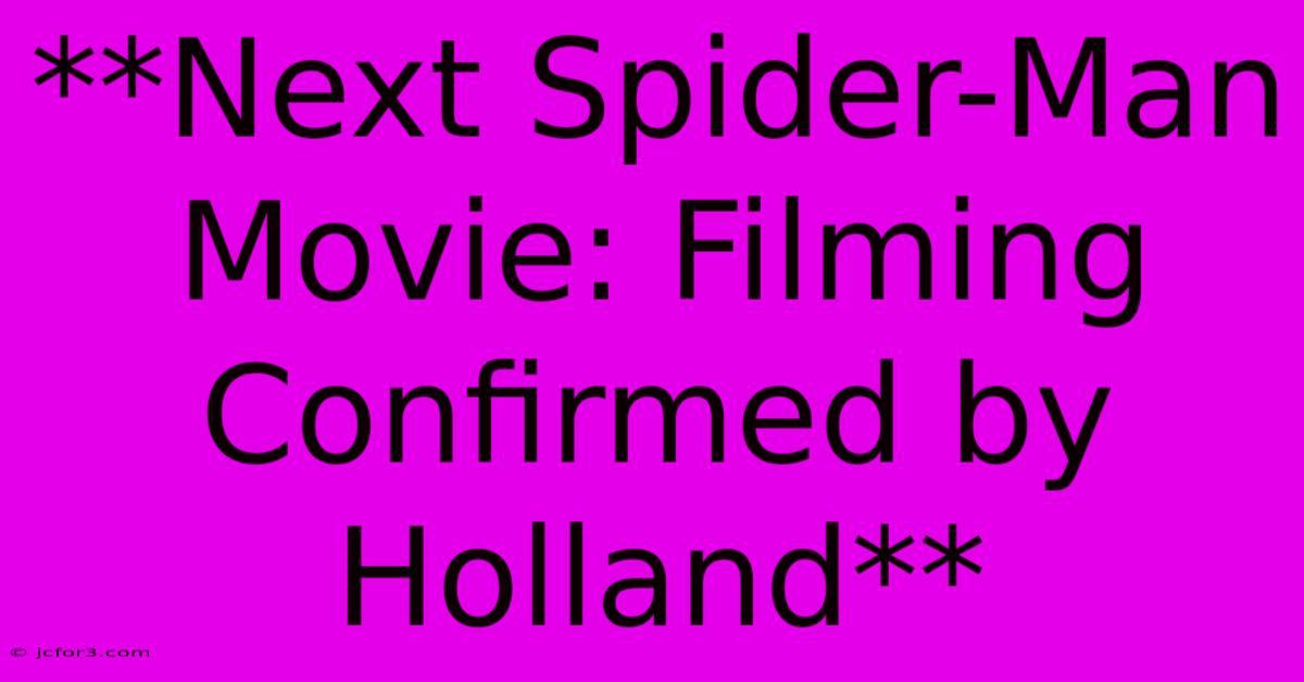 **Next Spider-Man Movie: Filming Confirmed By Holland**