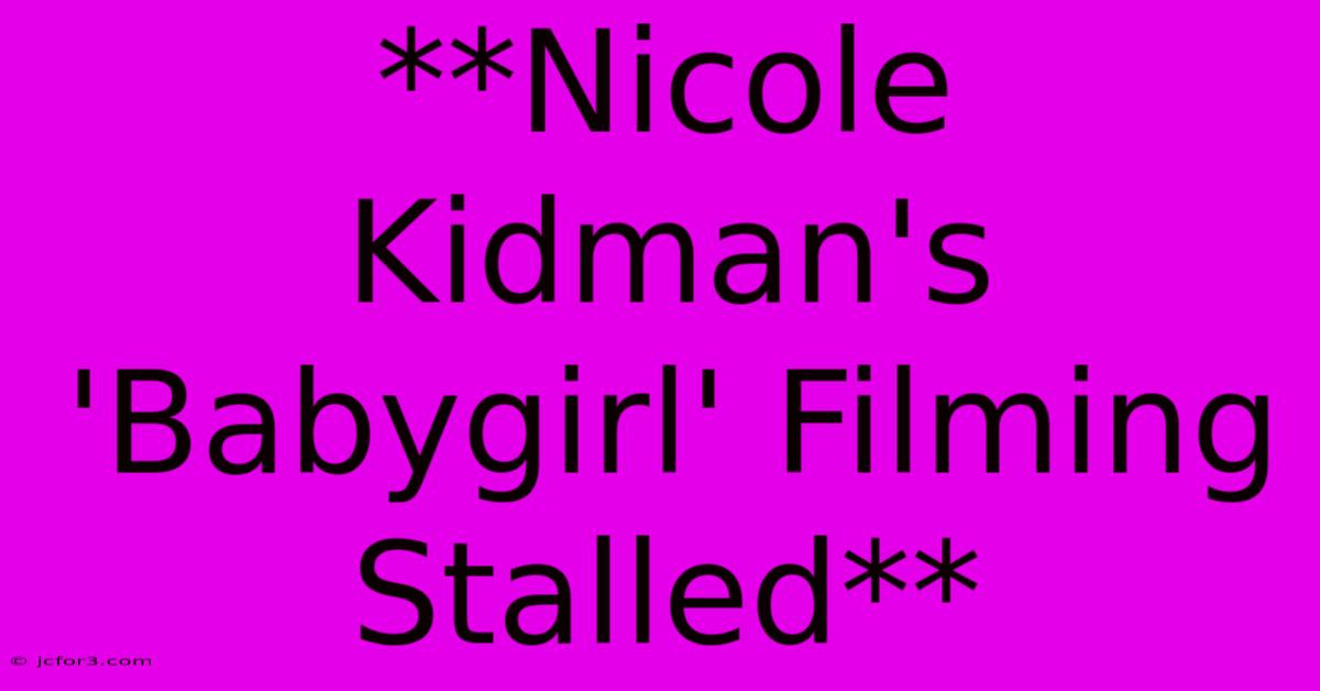 **Nicole Kidman's 'Babygirl' Filming Stalled**