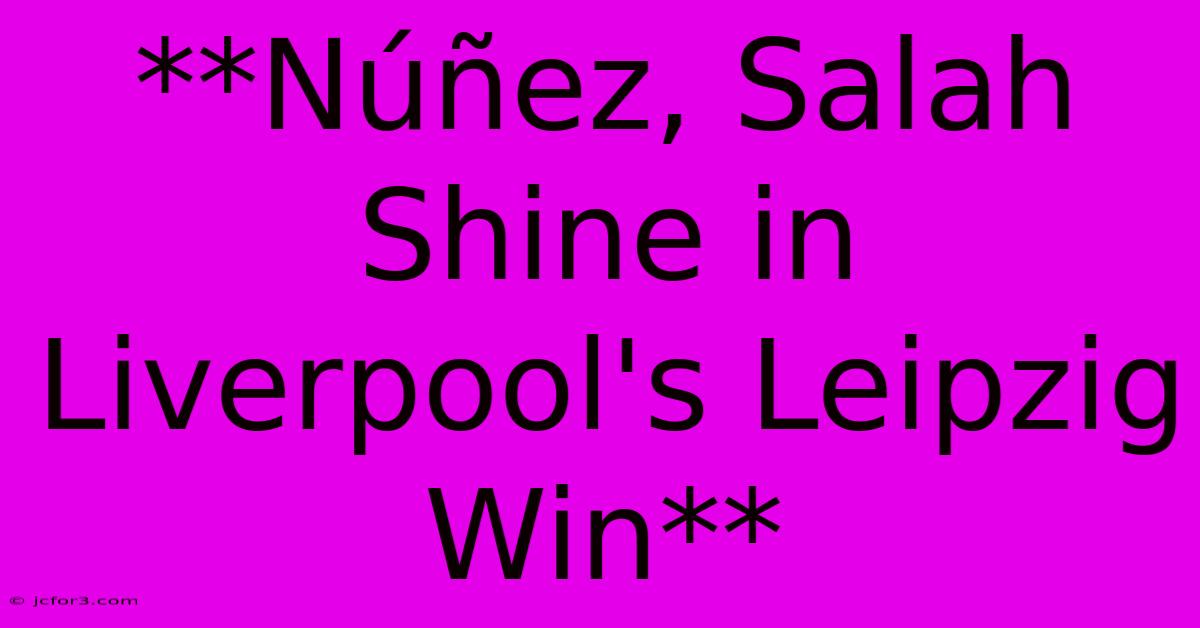 **Núñez, Salah Shine In Liverpool's Leipzig Win**