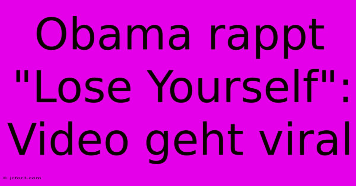 Obama Rappt 