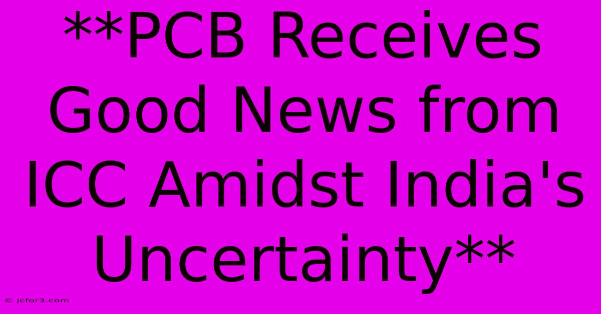 **PCB Receives Good News From ICC Amidst India's Uncertainty**