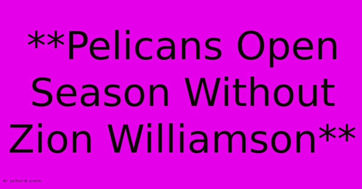 **Pelicans Open Season Without Zion Williamson** 