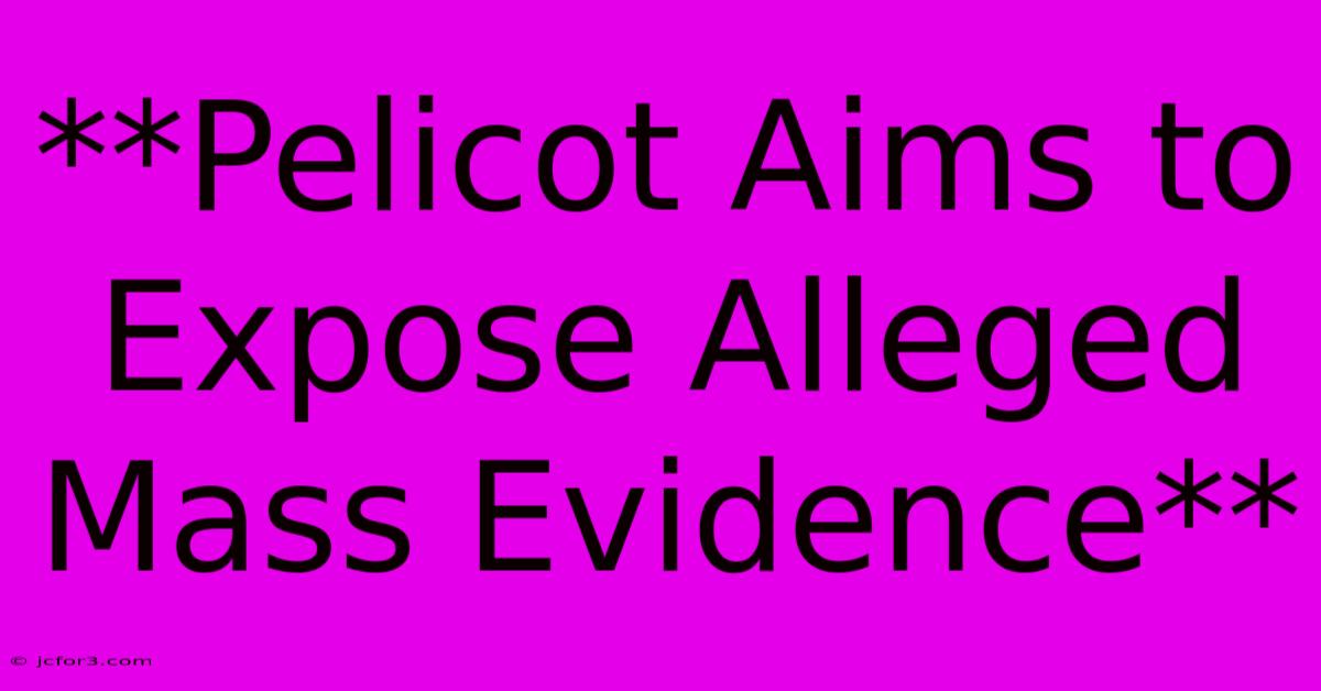 **Pelicot Aims To Expose Alleged Mass Evidence** 