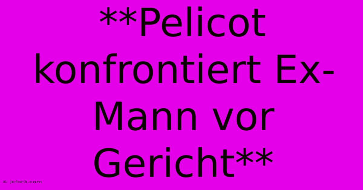 **Pelicot Konfrontiert Ex-Mann Vor Gericht**